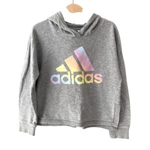 Adidas Pastel Badge of Sport Hoodie - Gray - Small 7/8